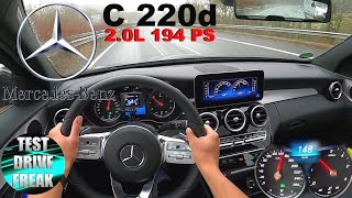 2020 Mercedes Benz C 220d AMGLine 194 PS AUTOBAHN DRIVE POV [upl. by Orfurd]