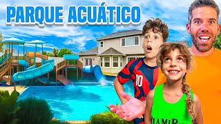 Sorprendo a MIS HIJOS con un PARQUE de AGUA en CASA 4PLUSONE [upl. by Jaan]