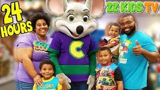 24 HOURS OVERNIGHT CHALLENGE IN CHUCK E CHEESES [upl. by Idihsar]