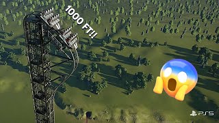 1000 FT Drop Down Roller Coaster – Planet Coaster [upl. by Regazzi]