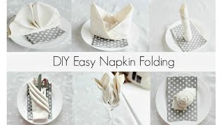 EASY Napkin Folding Tutorials for beginners [upl. by Jessika]