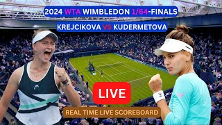 Barbora Krejcikova Vs Veronika Kudermetova LIVE Score UPDATE 2024 WTA Wimbledon Tennis 164Finals [upl. by Aynodal]