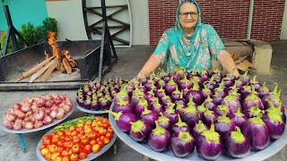 BRINJAL RECIPE  Uniqe Way Of Making Baingan  Baingan Masala Recipe  Veg Village Food [upl. by Aaronson]