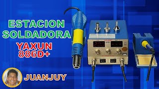 Estación de soldadora YAXUN 886D review  prueba  desoldadura SMD [upl. by Ahselef135]