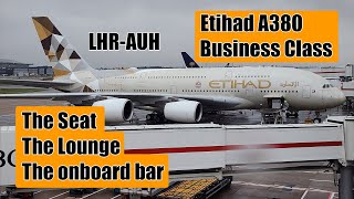 Trip Report Etihad Business Class A380 review LHR London Heathrow Abu Dhabi AUH review [upl. by Notsa]