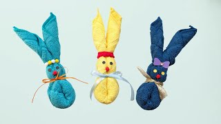 DIY Osterhase aus einem Handtuch  Osterdeko 🐰 [upl. by Yrotciv]