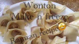 MAKE N FREEZE WONTON  RAMZAN RECIPE 2020 [upl. by Denae]