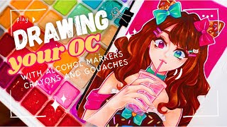 Drawing YOUR OCs in my STYLE ✨ I bought the CHEAPEST 80 ALCOHOL MARKERS  Touch Young AM review [upl. by Cathyleen]