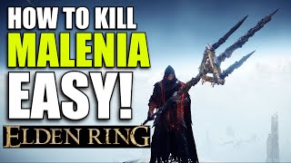 Elden Ring HOW TO KILL MALENIA EASY Guide  Mohgwyns Sacred Spear Vs Malenia Elden Ring [upl. by Nylave628]