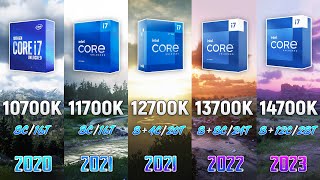 i7 10700K vs i7 11700K vs i7 12700K vs i7 13700K vs i7 14700K  5 Gen Difference [upl. by Errehs]