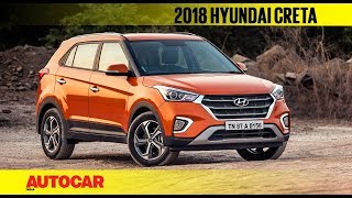 2018 Hyundai Creta facelift  First Look Review  Autocar India [upl. by Lahsiv]