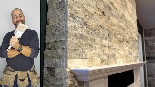 DIY How To Install Stone on Your Fireplace Easily [upl. by Suirauqram106]