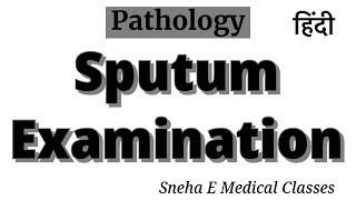 Sputum Examination  Pathology  Hindi [upl. by Leahcimaj427]