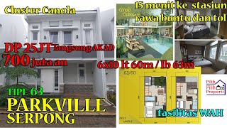 Parkville Serpong Canola Show Unit tipe 63 15 menit ke stasiun rawa buntu [upl. by Nynnahs]