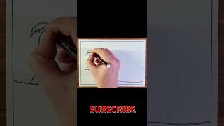 How to draw scenery easy  Landscape drawing drawing shorts [upl. by Maximilianus]