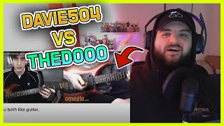 FIRST TIME WATCHING DAVIE504 BASS vs GUITAR Epic Battle ft TheDooo Reaction [upl. by Lanos]