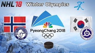 Winter Olympics 2018  Norway vs Korea  Qualification Playoffs  NHL 18 [upl. by Farrel9]