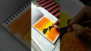 Easy Watercolour Painting For Beginners ✨  Watercolour Painting Scenery shorts youtubeshorts art [upl. by Earle951]