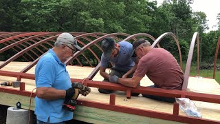 Arched Cabin Build  Preparing the Walls for Lifting  Tiny House [upl. by Esadnac112]