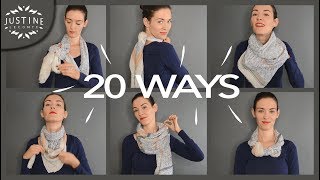 20 ways to wear a scarf  howto tips  Justine Leconte [upl. by Weiser579]