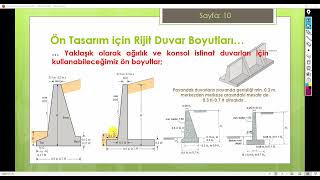 Ders 5B Ön Tasarım İçin Rijit İstinat Duvarı Boyutlaması ve Seçilecek Zemin İtkisi Teorisi 2022 [upl. by Goines357]