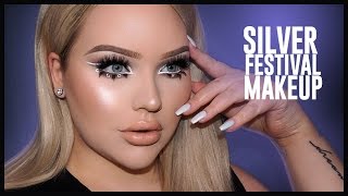 SILVER Glittery amp Glowy FESTIVAL Makeup Tutorial [upl. by Larina436]