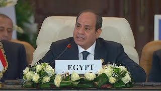 Egypts President Sisi rejects quotforced displacement of Palestiniansquot and quotexodus to Sinaiquot  AFP [upl. by Fleisig]