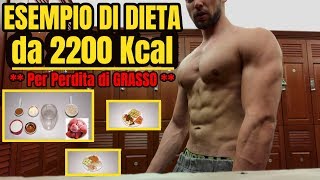 ESEMPIO Di DIETA Da 2200 KCAL Per PERDERE GRASSO CORPOREO  No Full Day Of Eating [upl. by Henleigh]