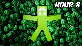 I Survived 24 Hours Only using GREEN in Minecraft [upl. by Adarbil899]