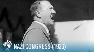 Nazi Congress in Nuremberg Germany 1936  British Pathé [upl. by Xino683]