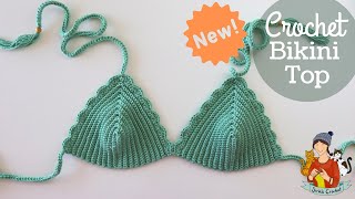 NEW Crochet Bikini Top Pattern For Any Size [upl. by Marrilee]