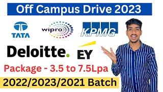 Wipro Recruitment 2023  KPMG TATA Delloite Off Campus Drive 2023  Wipro Freshers Hiring 2023 [upl. by Ytisahc434]