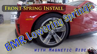 BMR Front Lowering Spring Install for the Gen 5 ZL1 with Magnetic Ride [upl. by Karlee745]