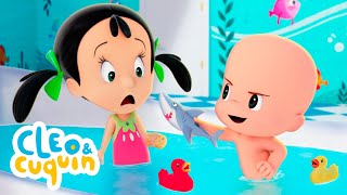 Bath Song with Cuquin  Songs for babies with Cleo and Cuquin  Songs for Kids [upl. by Natalia]