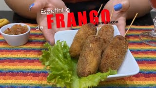 ESPETINHO DE FRANGO COM BACON – Super fácil  Dra Cozinha [upl. by Lilybelle]