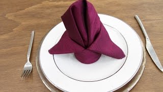 How to Fold a Bishops Hat Napkin  Classic Party Rentals [upl. by Latsyrc]