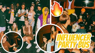 INFLUENCER PARTY BUS 👀🕺 WE TOOK OVER HOLLYWOOD BLVD 😱🔥 [upl. by Zimmer]