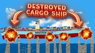 DESTROYED THE CARGO SHIP WITH SPIKES 💥  Floating Sandbox 🌊 [upl. by Isidora929]