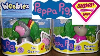 Peppa Pig Weebles Wave 2 Sir George Pig amp Delphine Donkey Unboxing Toy Review [upl. by Novi575]