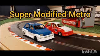 Super Modified Scalextric Race Metro Slot Car Race [upl. by Cis585]