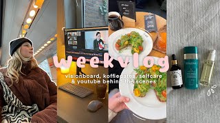 vlog koffiedates met vriendinnen visionboard maken amp YouTube BTS ☕️🌸💻 [upl. by Ahsetra628]