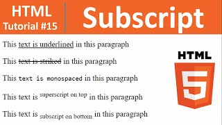 HTML Tutorial 15  Making Text Subscript in HTML sub Tag [upl. by Brighton520]