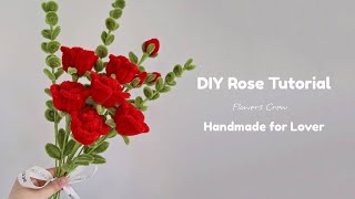 DIY Red Roses How to Make Rose Flower with Pipe Cleaners Handmade Gift Ideas [upl. by Yenffit409]