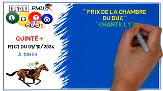 Pronostic Quinté PMU 🏇 Mardi 01 octobre 2024 🏆 PRIX DE LA CHAMBRE DU DUC [upl. by Lawler]