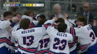 Team USA wins Gold over Sweden in Overtime 32  2023 U18 Mens Worlds [upl. by Chiarra665]