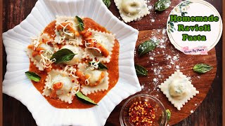 Homemade ravioli pasta recipe  spinach amp cheese ravioli  Eggless ravioli recipe [upl. by Hayse]