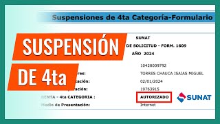 Como sacar Suspensión de Cuarta Categoría 2024  Suspensión de 4ta [upl. by Katzen535]