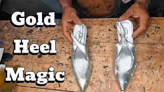 Gold Glam Transforming Old Silver Heels [upl. by Rosalie386]