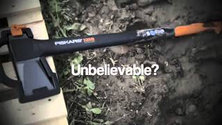 Fiskars Splitting Axe X25 Unbreakable Test [upl. by Dorette990]