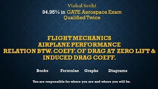 Airplane Performance  Relation between Coefficient of Drag at Zero Lift and Induced Drag Coeff [upl. by Aman665]